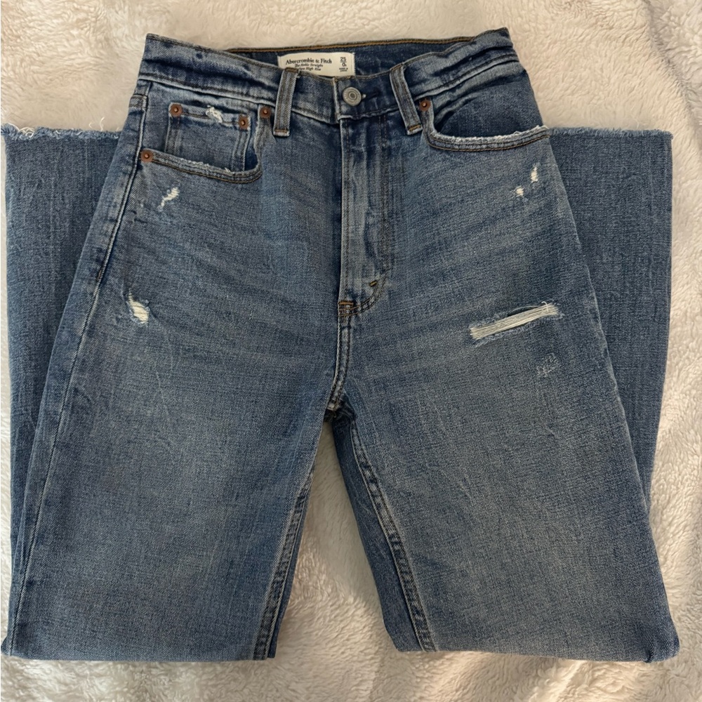 Abercrombie & Fitch Blue Straight Leg Jeans